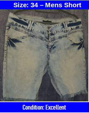 David Jones Men`s 3/4 pants - Plus - Men`s Demin Short  Like New Condition - Size : M