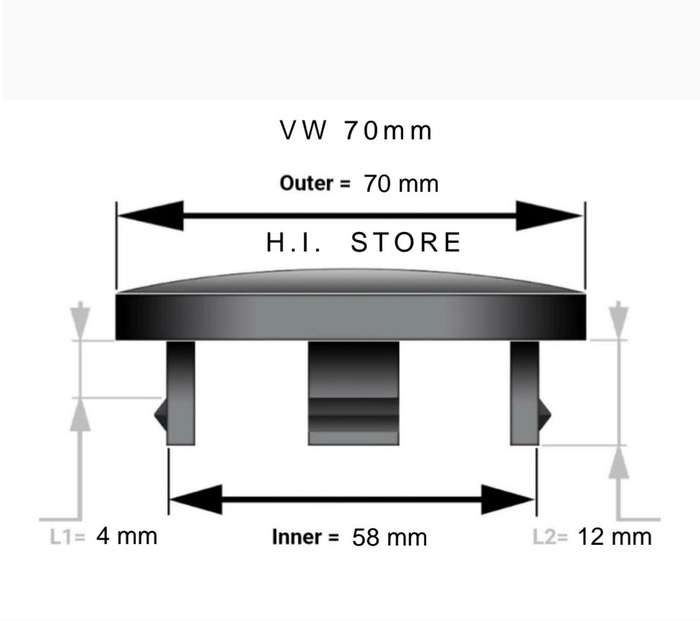 VW Touareg Wheel Centers 70 mm