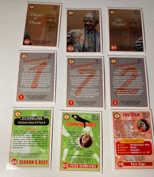 Manchester United Cards 1997/98 (9x Futera trading cards)