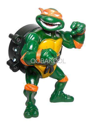 TEENAGE MUTANT NINJA TURTLES / MICHAELANGELO TALK BOX / 1991 / VINTAGE 11cm OobaKool Action Figure