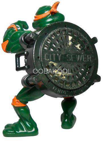 TEENAGE MUTANT NINJA TURTLES / MICHAELANGELO TALK BOX / 1991 / VINTAGE 11cm OobaKool Action Figure