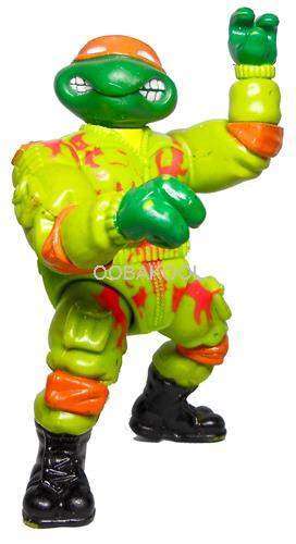 TEENAGE MUTANT NINJA TURTLES / MICHAELANGELO PAINTBALL / VINTAGE 11cm OobaKool Action Figure