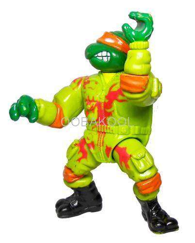 TEENAGE MUTANT NINJA TURTLES / MICHAELANGELO PAINTBALL / VINTAGE 11cm OobaKool Action Figure