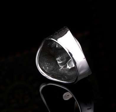 Stainless Steel Reaper Hooded Biker Skull Ring -- Silver -- Size 11 (US) | W (UK)