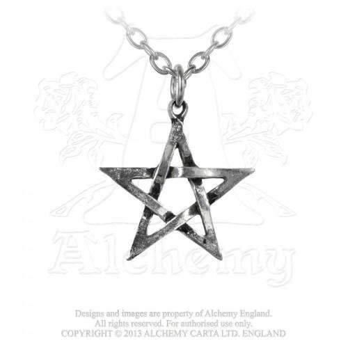 Alchemy Gothic P58 Pentagram pendant necklace -- Fine English Pewter