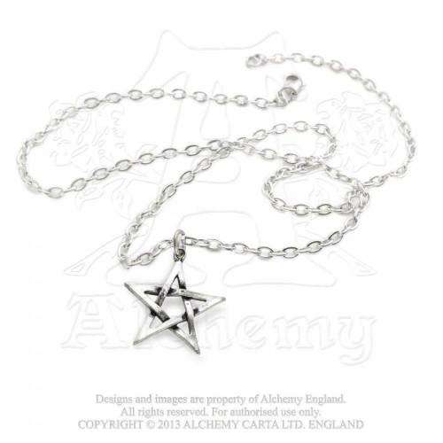 Alchemy Gothic P58 Pentagram pendant necklace -- Fine English Pewter