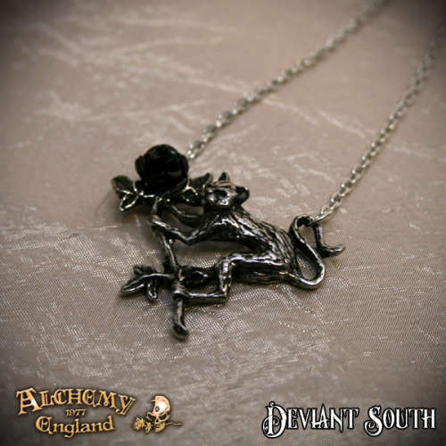 Alchemy Gothic P838 Rosenkatze pendant necklace