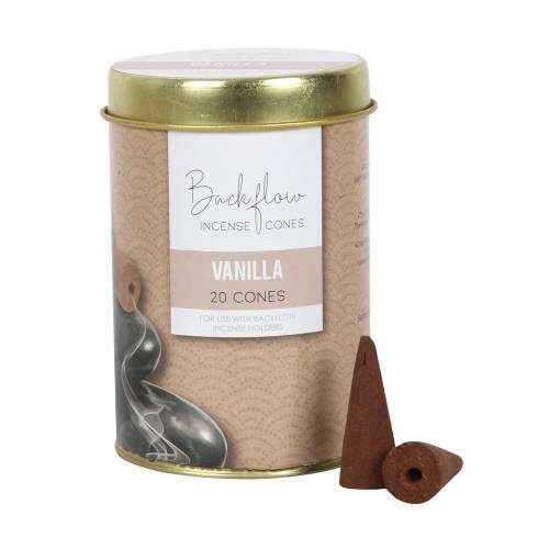 Jumbo Incense Backflow Cones Tin - Vanilla (20)