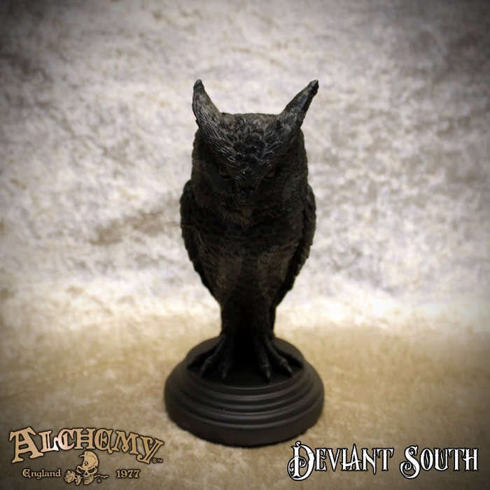 * SHOP SOILED * Alchemy Gothic V116 Owl of Astrontiel -- Owl Candlestick [candle not included]
