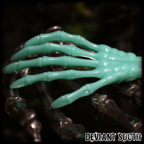 Skeleton Hand Hair Clip - Turquoise