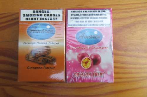 TWO PACKS OF AMAREN HUBBLY BUBBLY TABACCO - AS PER SCAN