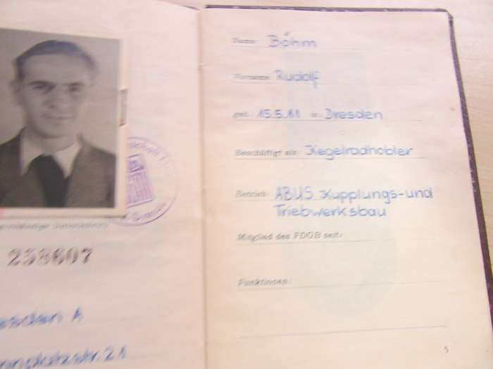 A PIECE OF GERMAN HISTORY - NOSTALGY - AKTIVISTENAUSWEIS - RUDOLF BOEHM