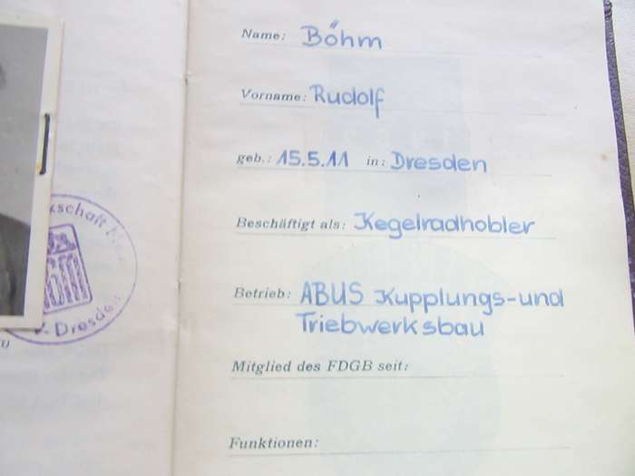 A PIECE OF GERMAN HISTORY - NOSTALGY - AKTIVISTENAUSWEIS - RUDOLF BOEHM