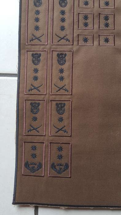 SADF SANDF embroided Nutria sample ranks and patches sheet very unique item to have