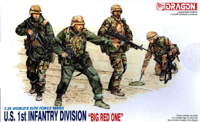 Dragon Model, US 1st Infantry Division `Big Red One` (4 Figures) 1/35 Scale