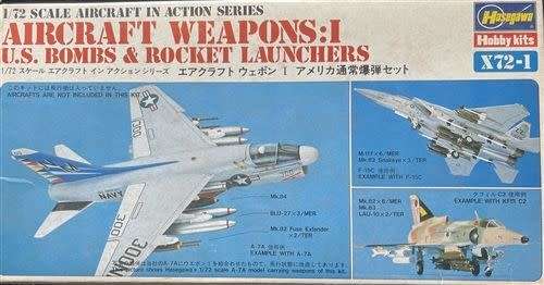 Model U.S Aircraft Weapons I(Bombs & Rocket Launchers) Hasegawa X72-1 1/72 Scale