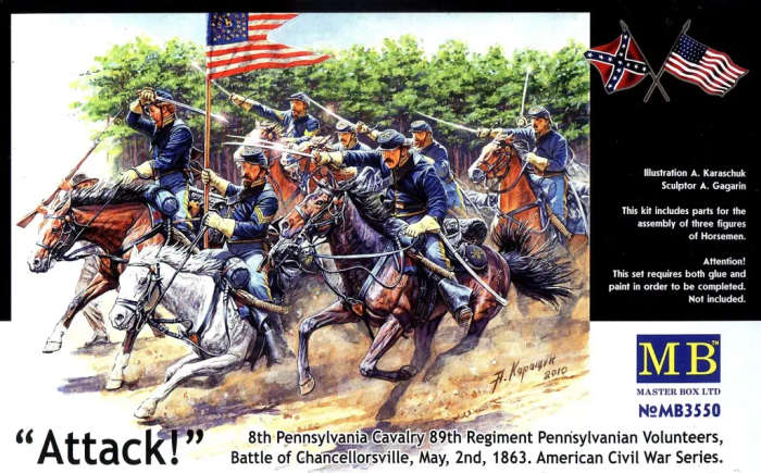 Master Box Ltd Model, US Civil War:8th Pennsylvania Cavalry 89th Reg. Volunteers 1863  MB 1/35 3550