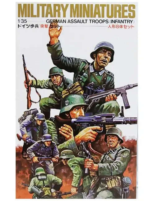 Military Miniatures German Assault Troops (Infantry) Tamiya 1/35 Scale #35030, Plastic Kit