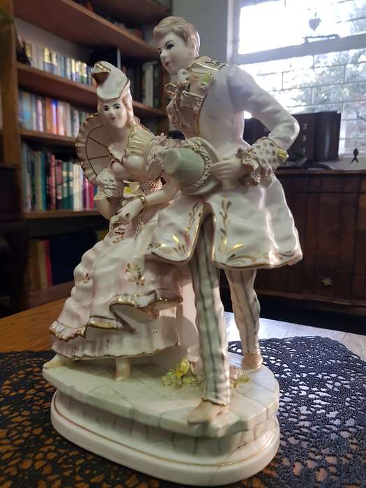 Antique Victorian Lady and Gentleman Porcelain