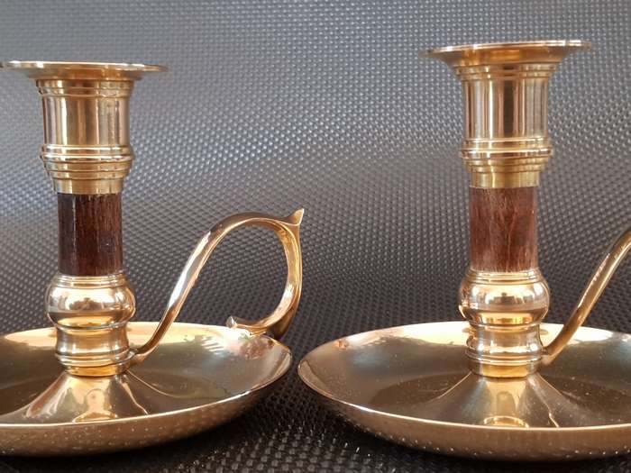 Vintage Brass Chamber Candlestick Holder's.