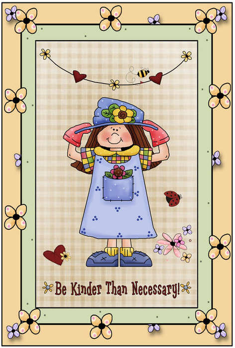 Silk Ribbon Embroidery Prints - Be Kinder than necessary - Size A3