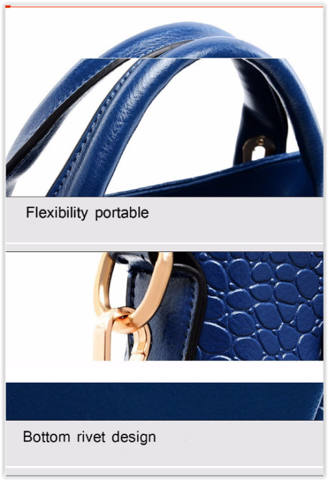 Leather Bags 3 Sets (HANDBAG - MESSENGER - PRURSE)  Shoulder Bag PU Leather ladies