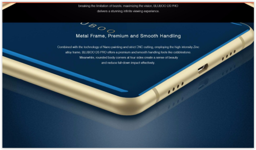 BLUBOO D5 PRO Smartphone 5.5" display 3GB 32GB MTK6737 Quad-core Android 7.0 2700mAh 13MPfingerprint