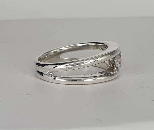 Silver tension style ring