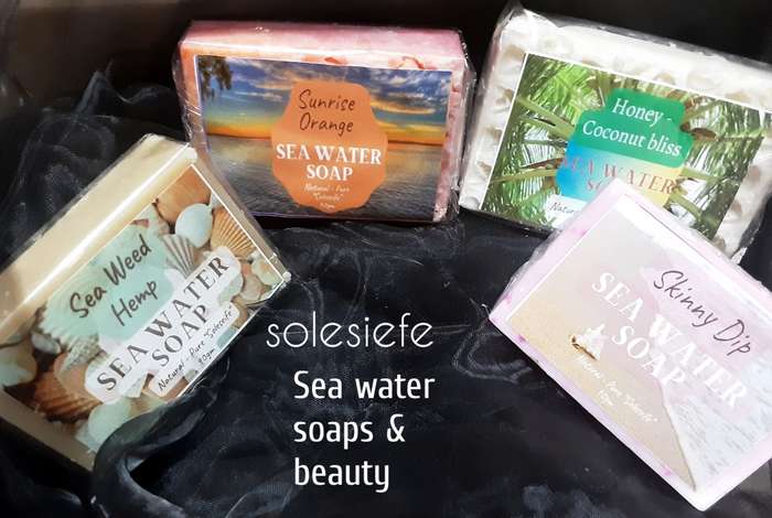 Set of 4 (four) Soaps - hand made - all Natural oils - No Preservatives - Sea Water Soap (Soleseife)