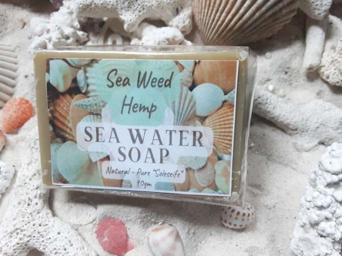 Set of 4 (four) Soaps - hand made - all Natural oils - No Preservatives - Sea Water Soap (Soleseife)