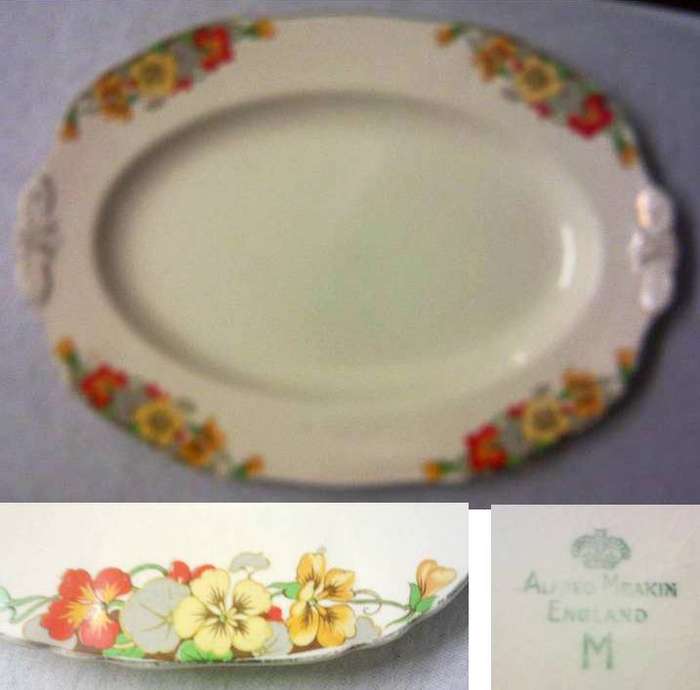 ALFRED MEAKIN 21X29CM PLATTER - TRIO PATTERN - see desc 4 Label and pics