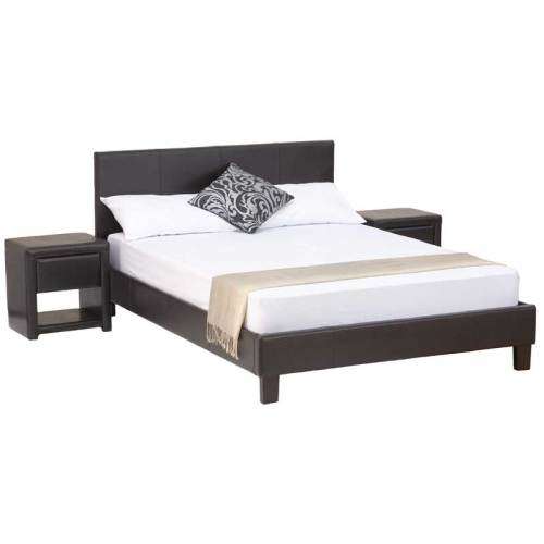 Sleigh Bed  with side pedestals