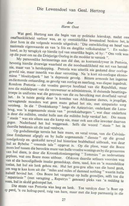 GEDENKBOEK VIR GENERAAL J B M HERTZOG - PROF P J NIENABER (1965)