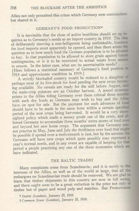 THE BLOCKADE OF GERMANY AFTR THE ARMITICE, 1918 - 1919 - SUDA LORENA BANE & RALPH HASWELL LUTZ(1942)