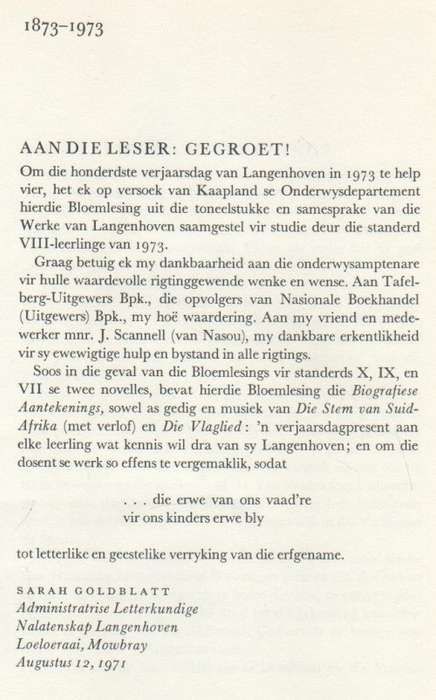 Die laaste van die Takhare, uit versamelde werke  - C J Langenhoven(1 ste uitgawe 1971)