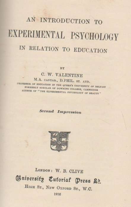 TWO OLD HARD COVER BOOKS: EXPERIMENTAL PSYOHOLOGY and CHILD MIND