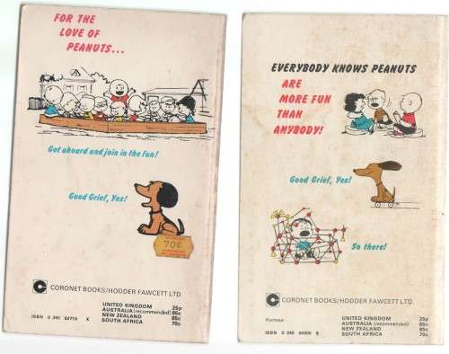 TWO CHARLIE BROWN PAPERBACKS BY CHARLES M SCHULZ