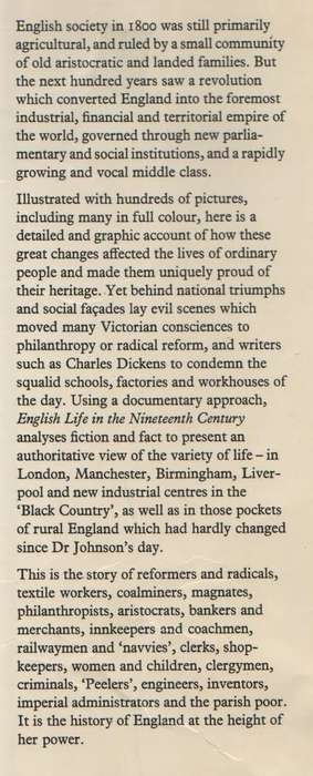 ENGLISH LIFE IN THE NINETEENTH CENTURY - ROGER HART (1971)