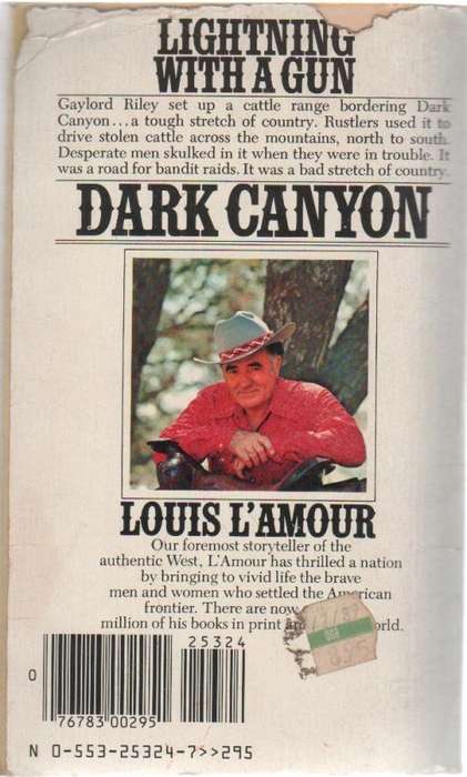 DARK CANYON - LOUIS L`AMOUR (1988 - WESTERN)