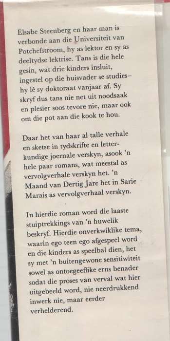 `M MAAND VAN DERTIG JARE - ELSABE STEENBERG (1972?)
