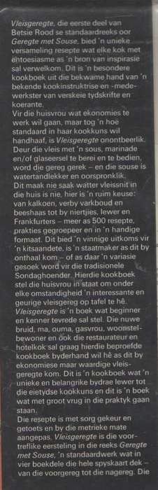 GEREGTE MET SOUSE , VLEISGEREGTE - BETSIE ROOD (1 STE DRUK 1974)