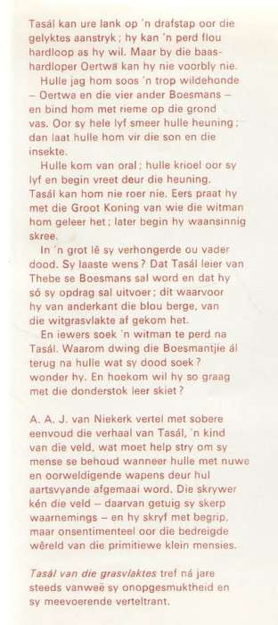 TASAL VAN DIE GRASVLAKTES - A A J VAN NIEKERK (1979)