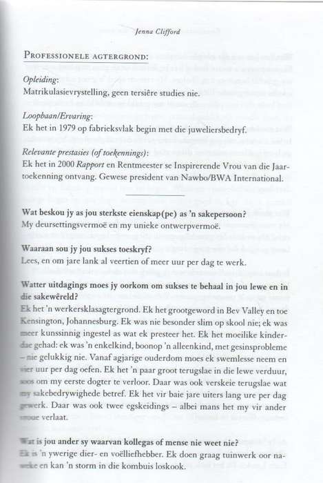 INSPIRERENDE VROUE AAN DIE WERK -  LIZEL ERASMUS-KRITZINGER  (2004)