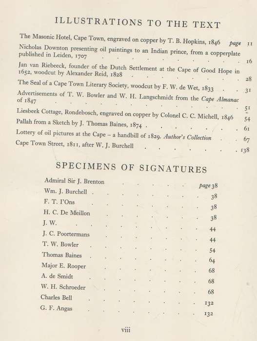 PICTORIAL ART IN SOUTH AFRICA DURING THREE CENTURIES TO 1875 - A GORDON-BROWN (1952)