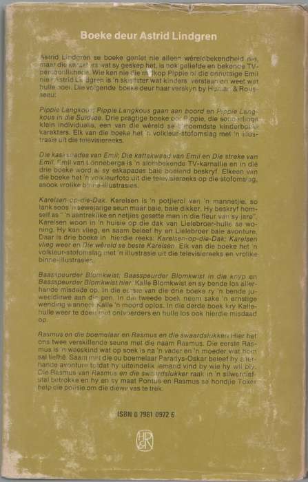 BAASSPEURDER BLOMKWIST IN DIE KNYP - ASTRID LINDGREN (1 STE AFRIKAANSE UITGAWE 1979)