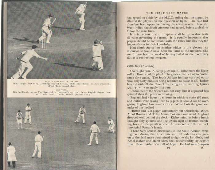 NOURSEMEN IN ENGLAND SOUTH AFRICAN CRICKET TOUR 1951 - C O MEDWORTH
