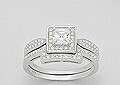 Stunning solid sterling   Diamond Wedding Set    Ring      size 6