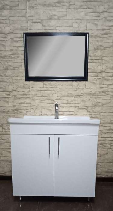 Floating  2 Door + Shelfs Bathroom Vanity 80cm -  Cabinet & Basin