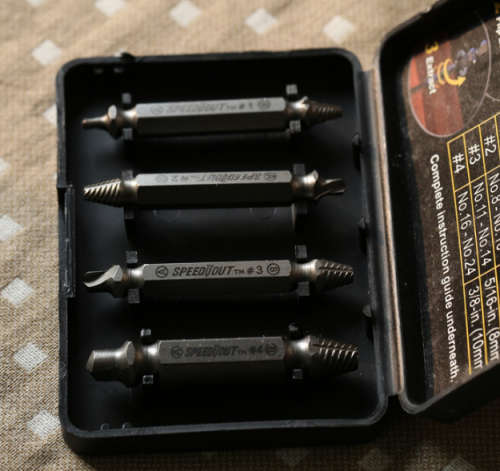 4pc Double Side Damaged Screw Extractor Drill Bits