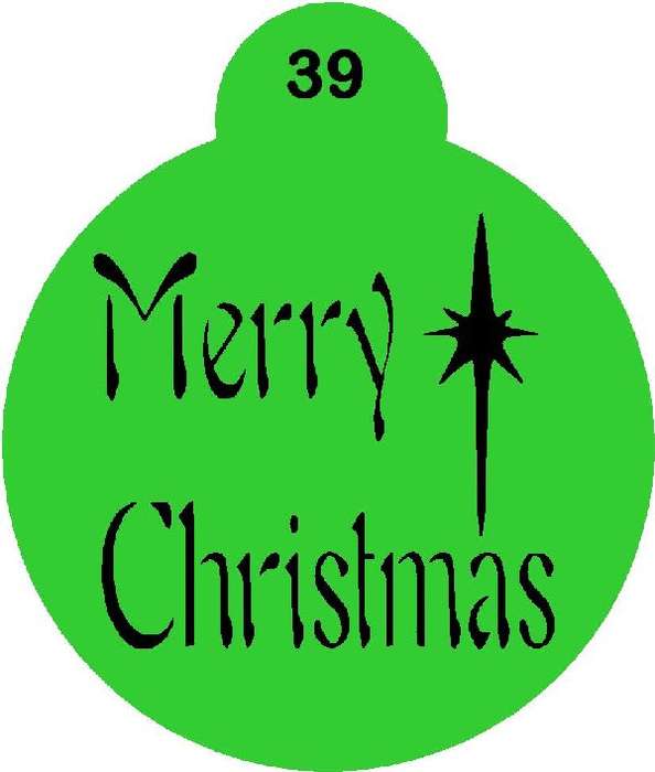 Cupcake Stencil Merry Christmas